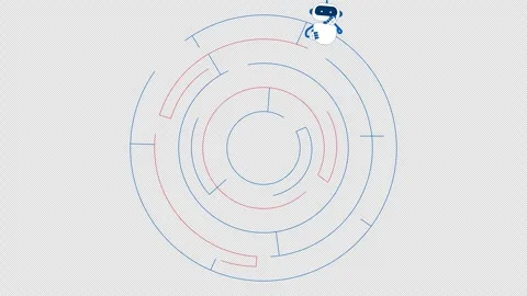 Training AI through problem solving 2D animation Stock Footage 312033728