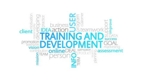 Training and Development, Animated Typography Ilustración de archivo