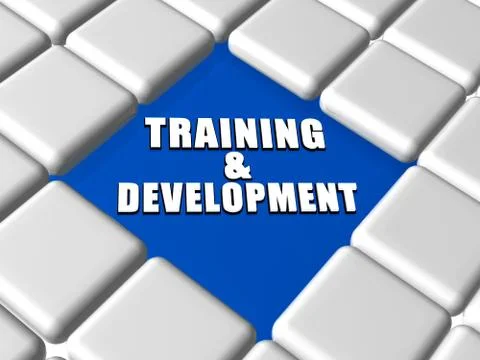 Training and development in boxes Stock Illustration