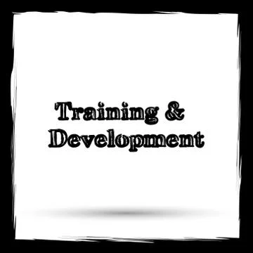 Training and development icon. Internet button on white background. Outline d Stock Illustration