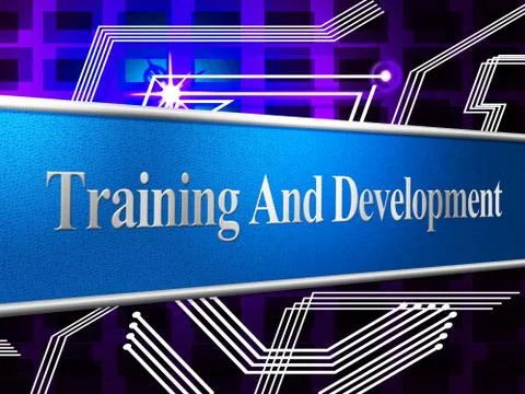 Training and development meaning success forming and learn Stock Illustration