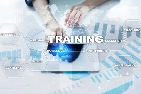 Training and development Professional growth. Internet and education concept. 库存照片