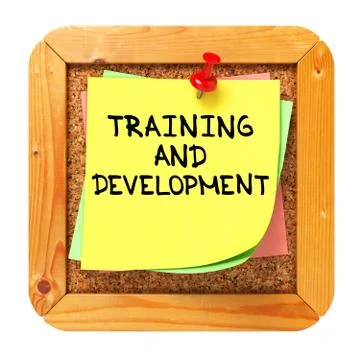 Training and Development. Sticker on Bulletin. Stock Illustration