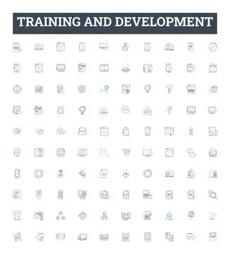 Training and development vector line icons set. Training, Development, Learning 스톡 일러스트