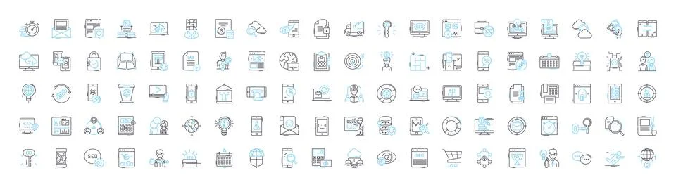 Training and development vector line icons set. Training, Development, Learning 스톡 일러스트