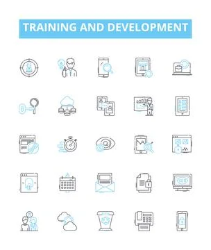 Training and development vector line icons set. Training, Development, Learning 스톡 일러스트