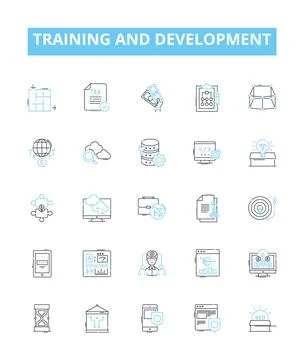 Training and development vector line icons set. Training, Development, Learning 스톡 일러스트