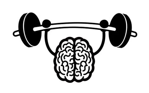 Training and exercise of intelligent, bright and clever brain - strong intell Stock Illustration
