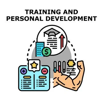 Training and personal development improving human skills and career growth Illustrazione stock