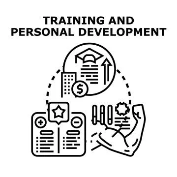 Training and personal development improving human skills and career growth Illustrazione stock