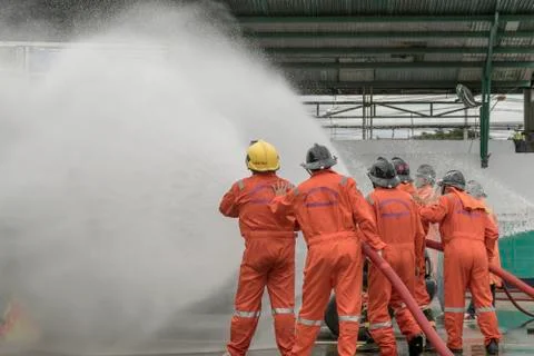 Training and practice fire prevention plans, LPG gas storage, Aug. 29, 2018. 写真素材