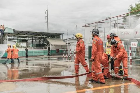Training and practice fire prevention plans, LPG gas storage, Aug. 29, 2018. Фото