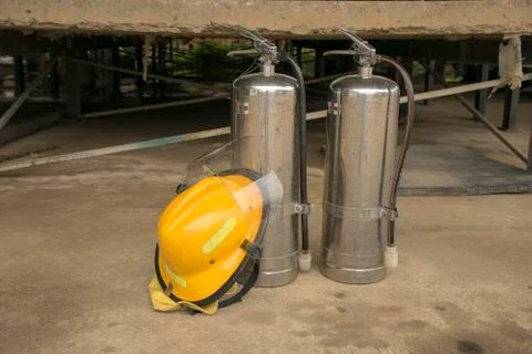 Training and practice fire prevention plans, LPG gas storage, Aug. 29, 2018. Stock Photos