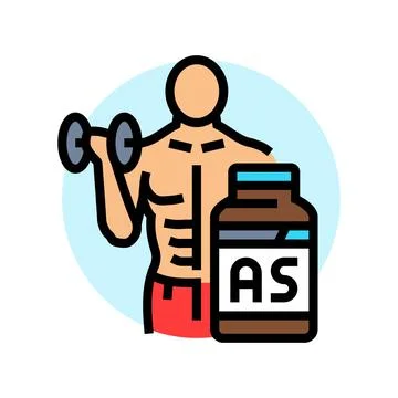 Training and steroid routine color icon vector illustration Illustrazione stock