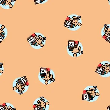 Training and steroid routine vector seamless pattern Stock Illustration