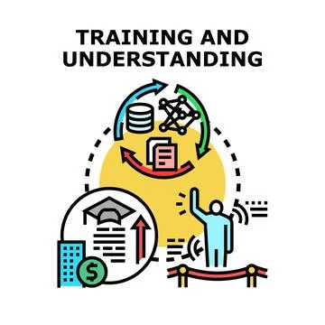Training and understanding process for skill development Stock Illustration