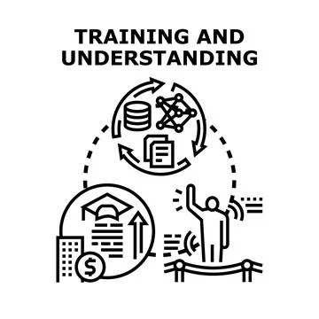 Training and understanding process for skill development Stock Illustration