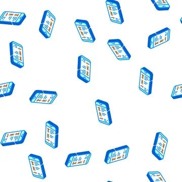 Training app smartphone isometric icon seamless pattern Stock Illustration