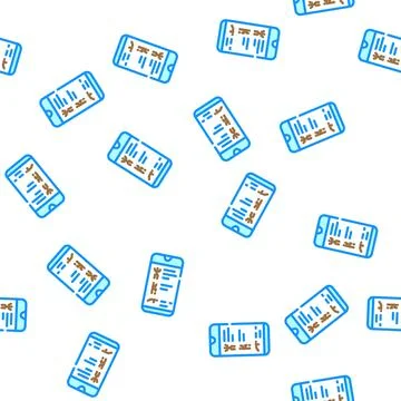 Training app smartphone vector seamless pattern Stock Illustration