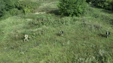 Training of the Armed Forces of Ukraine at the training ground. Combat mission Stock Footage 234618412