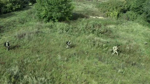 Training of the Armed Forces of Ukraine at the training ground. Combat mission Stock Footage 234618480