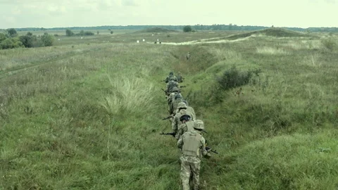 Training of the Armed Forces of Ukraine at the training ground. Combat mission Stock Footage 234620107