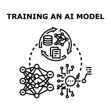 Training artificial intelligence model concept for machine learning science 스톡 일러스트