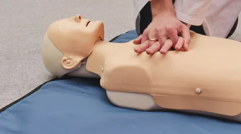 Training in artificial respiration Stock Footage 61259254