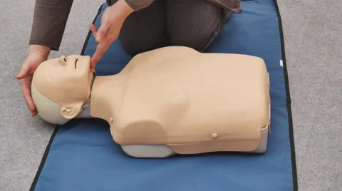 Training in artificial respiration Stock Footage 61259386