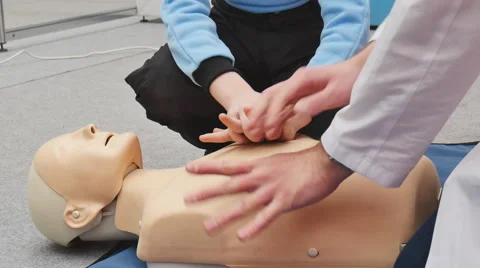 Training in artificial respiration Stock Footage 61259483