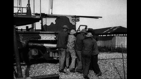 Training Of Artillery Troops Setting Up A Railway Cannon Stock Footage 94095222