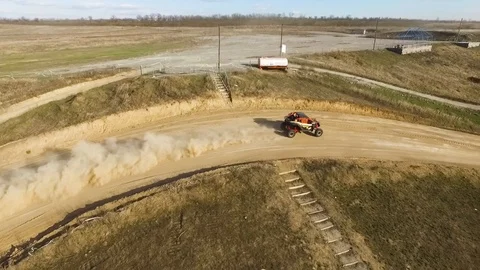 Training on ATVs on the race track Stock Footage 93020071
