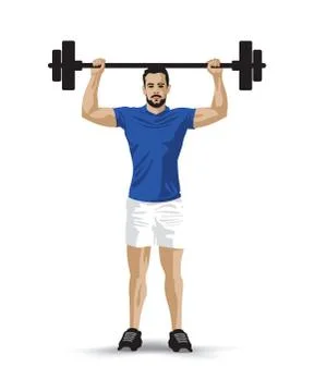 Training barbel man Stock Illustration