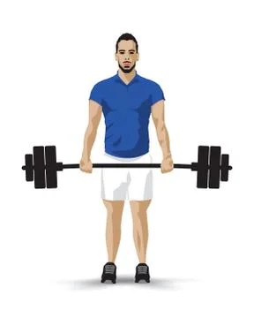 Training barbel man Stock Illustration