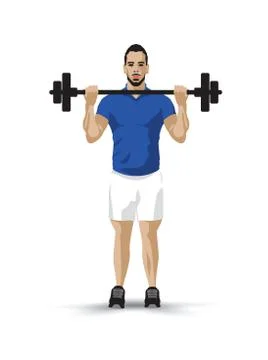 Training barbel man Stock Illustration