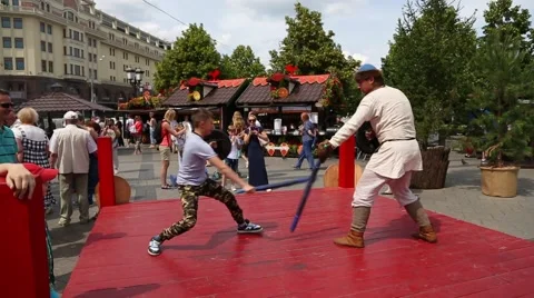 Training battle master of ancient martial arts Stock Footage 66689564