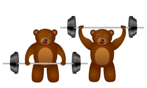 Training bear set Stock Illustration