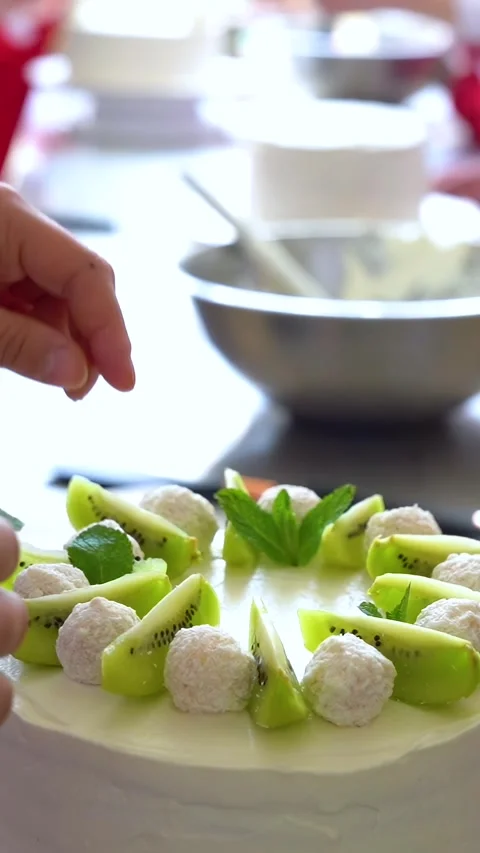 Training to become a chef or pastry chef at a college - Vertical video. Stock Footage 332979819