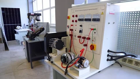 Training to become an electrician at a technical school. Stock Footage 332920760