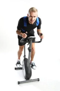 Training on the bike training  Stock Photos