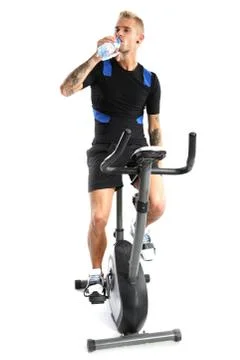Training on the bike training  Stock Photos