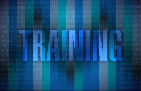 Training binary illustration design Illustrazione stock