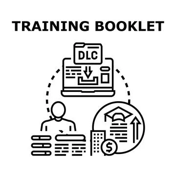 Training booklet concept developing new skills and knowledge Stock Illustration