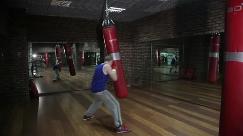 Training a boxer at the gym Stock Footage 67500760