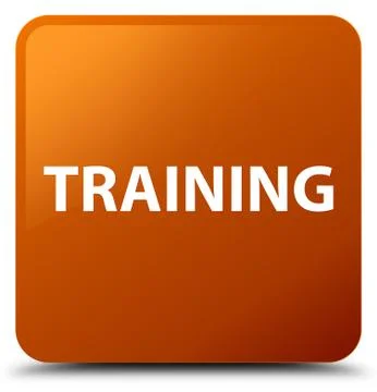 Training brown square button 스톡 일러스트