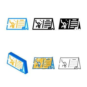Training calendar color icon vector clean Stock Illustration