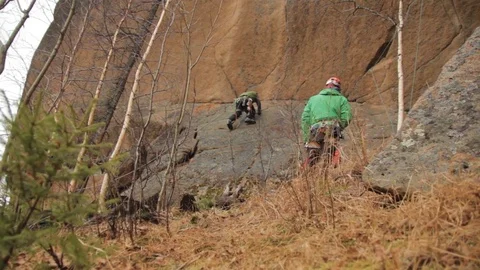 Training climbers in the mountains Stock Footage 83788267