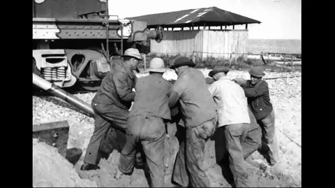 Training Of Coast Artillery Troops Putting Outriggers In Place Stock Footage 94094980