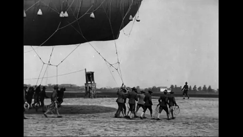Training Of Coast Artillery Troops Taking A Ballon To The Field Stock Footage 94095459