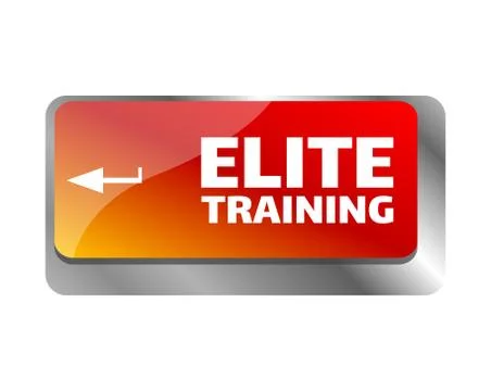 Training concept. Button on modern computer keyboard. Elite training Stock Illustration
